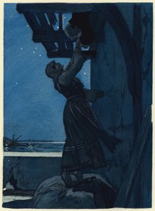 Ilustracja do pamiętników Casanovy (kolorowa litografia) autorstwa Jules Marie Auguste Leroux