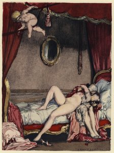 Ilustracja do pamiętników Casanovy (kolorowa litografia)