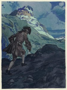 Ilustracja do pamiętników Casanovy (kolorowa litografia) autorstwa Jules Marie Auguste Leroux