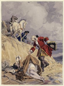 Ilustracja do pamiętników Casanovy (kolorowa litografia) autorstwa Jules Marie Auguste Leroux