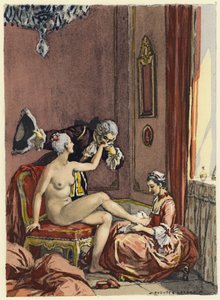 Ilustracja do pamiętników Casanovy (kolorowa litografia)