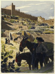 Ilustracja do pamiętników Casanovy (kolorowa litografia) autorstwa Jules Marie Auguste Leroux
