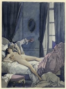 Ilustracja do pamiętników Casanovy (kolorowa litografia)