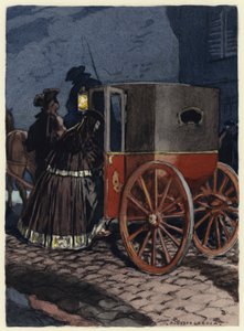 Ilustracja do pamiętników Casanovy (kolorowa litografia) autorstwa Jules Marie Auguste Leroux