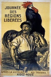 "Journee des Regions Liberees", plakat reklamujący powojenną odbudowę