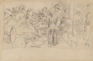 Kawiarnia? Scena autorstwa Jules Pascin