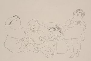 Rodzina, ok. 1923-25 (lito) autorstwa Jules Pascin