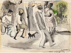 Figures in a Park, Charleston, Karolina Południowa, 1916 (wc na papierze) autorstwa Jules Pascin