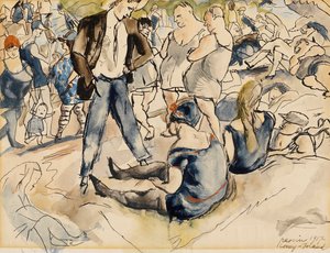 Figurki na plaży, Coney Island autorstwa Jules Pascin