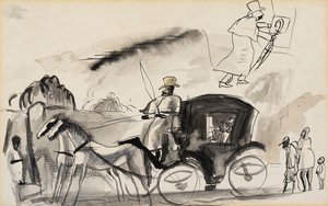 Figurki z kabiną autorstwa Jules Pascin
