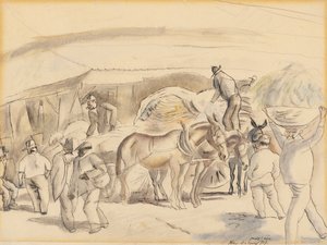 Kombajny, 1917 (wc na papierze) autorstwa Jules Pascin