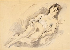 Leżak nago (wc na papierze)