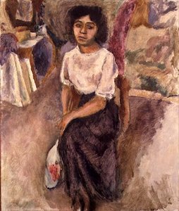 Siedząca kobieta, ok. 1915 (olej na płótnie) autorstwa Jules Pascin