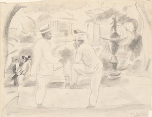 Dwóch mężczyzn w parku autorstwa Jules Pascin