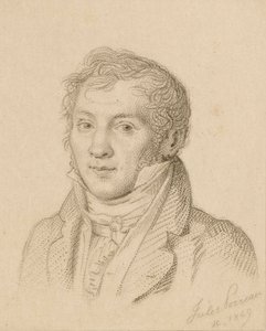 Portret skrzypka i kompozytora Louisa-Luca Loiseau de Persuis 1769-1819, 1849. autorstwa Jules Porreau