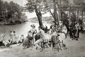 Scena na brzegu Marny (fototypia) autorstwa Jules Scalbert