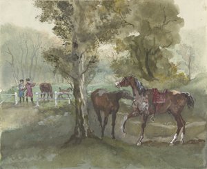 Konie na łące autorstwa Jules baron Finot