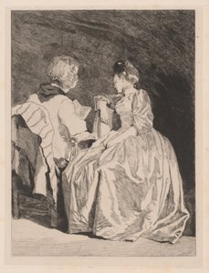 Wykład La (czytanie) autorstwa Jules de Goncourt, after Jean Honoré Fragonard