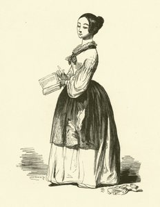Guwernantka (grawerowanie) autorstwa Jules pseudonym for Gagne Jacques (after) Gagniet
