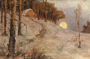 Zimowy las w promieniach wieczornego słońca, 1902
