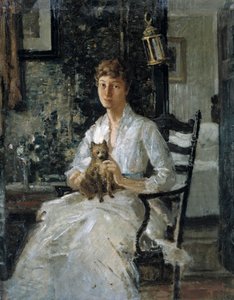 Portret damy z psem Anna Baker Weir, ca. 1890.