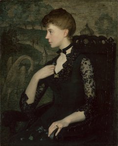 Czarna koronkowa sukienka (portret żony artysty)