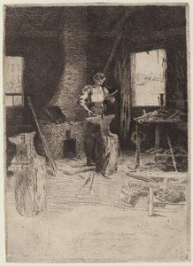 Sklep kowala autorstwa Julian Alden Weir