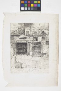 Stolarnia (akwaforta) autorstwa Julian Alden Weir
