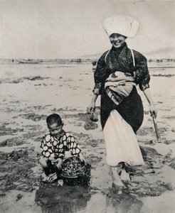 Kopanie małży podczas odpływu w Zatoce Tokijskiej, ok. 1900, 1921