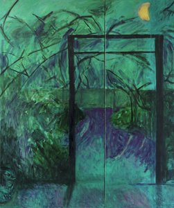 Moonlit Garden (olej na płótnie)