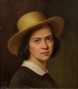Estoński: "Autoportret (w słomkowym kapeluszu)" autorstwa Julie Wilhelmine Hagen Schwarz