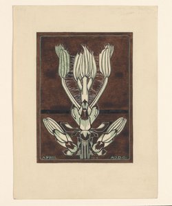 Pąki kwiatu Kwiecień (tytuł na obiekcie) autorstwa Julie de Graag (signed by artist)