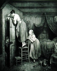 Nosy Parker ukarany, grawerowany przez Alphonse Leon Noel (1807-84) (druk) autorstwa Julien (after) Vallou de Villeneuve