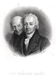 Bracia Hauy: Rene-Just (1743-1822) i Valentin Hauy (1745-1822) grawerowane przez Alphonse Boilly (1801-67) (grafika) (zdjęcie czarno-białe) autorstwa Julien Leopold (after) Boilly