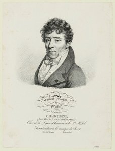 Cherubini, (Louis, Charles, Zénobi, Salvador, Marie) autorstwa Julien Leopold Boilly