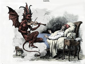 Sen kompozytora Giuseppe Tartiniego (1692-1770): w „Sonacie des trilles du Diable” (Sonacie na skrzypce g-moll) kompozytor marzy, by zawrzeć pakt z diabłem za cenę duszy, powierza on ze swoimi skrzypcami i diabeł gra