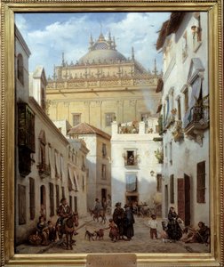 Widok na Sewillę. Obraz Juliena Leopolda Boilly