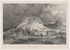 Ruiny zamku dArtns koło Huelgoat, Bretania, 1845-1846. autorstwa Julien Louis Jacottet