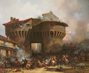 Walka pod Porte Pannessac w 1562 r., ok. 1833 r. autorstwa Julien Michel Gue
