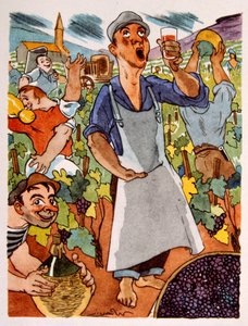 winnica francuska. 1944. Ilustracja autorstwa Juliena Pavila autorstwa Julien Pavil