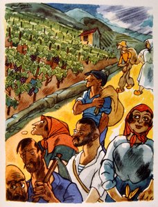 winnica francuska. 1944. Ilustracja autorstwa Juliena Pavila