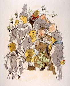 Humorous Wine Illustration 1946.Illustration autorstwa Julien Pavil autorstwa Julien Pavil