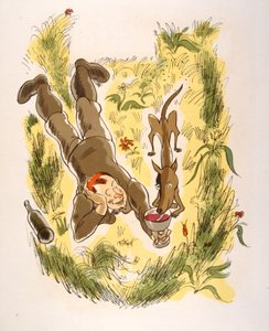 Humorous Wine Illustration 1946.Illustration autorstwa Julien Pavil autorstwa Julien Pavil