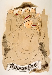 Humorous Wine Illustration 1946.Illustration autorstwa Julien Pavil autorstwa Julien Pavil