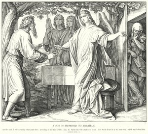 Syn jest obiecany Abrahamowi (rycina) autorstwa Julius (after) Schnorr von Carolsfeld