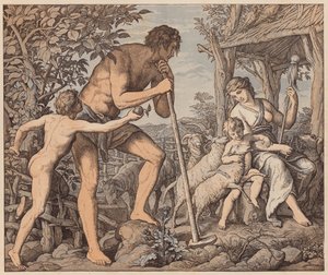 Adam i Ewa po upadku, Księga Rodzaju, III autorstwa Julius (after) Schnorr von Carolsfeld