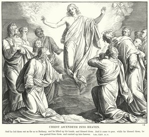 Chrystus wstępuje do nieba (rycina) autorstwa Julius (after) Schnorr von Carolsfeld