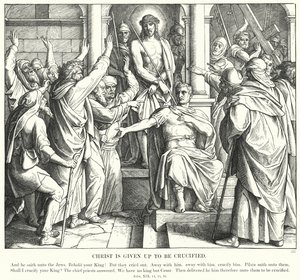 Chrystus wydany na ukrzyżowanie (rycina) autorstwa Julius (after) Schnorr von Carolsfeld