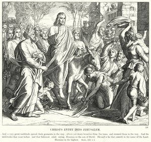 Wjazd Chrystusa do Jerozolimy (rycina) autorstwa Julius (after) Schnorr von Carolsfeld