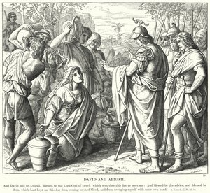 David i Abigail (rycina) autorstwa Julius (after) Schnorr von Carolsfeld